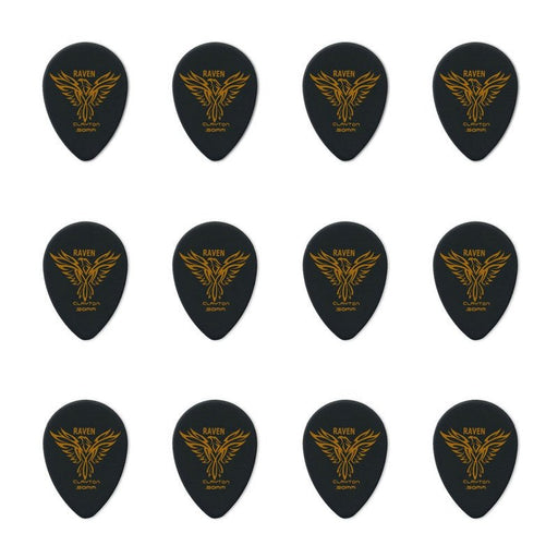 Clayton Black Raven Small Teardrop Guitar Picks (0.50mm) - 12pk (CLABST50) - Gsus4