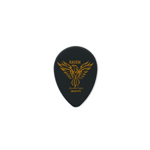 Clayton Black Raven Small Teardrop Guitar Picks (0.50mm) - 12pk (CLABST50) - Gsus4