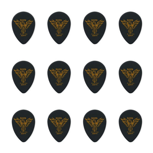 Clayton Black Raven Small Teardrop Guitar Picks (0.63mm) - 12pk (CLABST63) - Gsus4