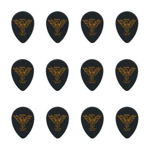 Clayton Black Raven Small Teardrop Guitar Picks (0.80mm) - 12pk (CLABST80) - Gsus4