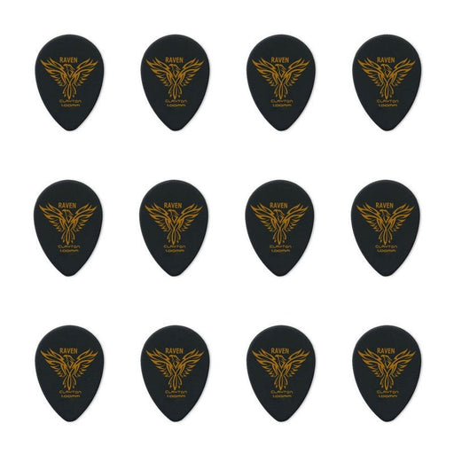 Clayton Black Raven Small Teardrop Guitar Picks (1.00mm) - 12pk (CLABST100) - Gsus4