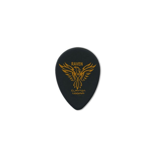 Clayton Black Raven Small Teardrop Guitar Picks (1.00mm) - 12pk (CLABST100) - Gsus4