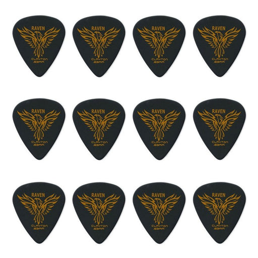 Clayton Black Raven Standard Guitar Picks (0.63mm) - 12pk (CLABS63) - Gsus4