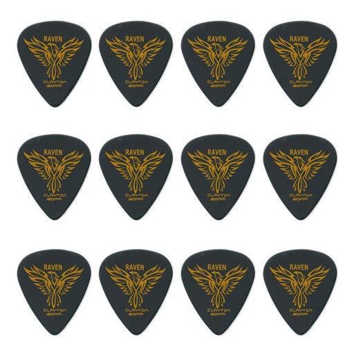 Clayton Black Raven Standard Guitar Picks (0.80mm) - 12pk (CLABS80) - Gsus4