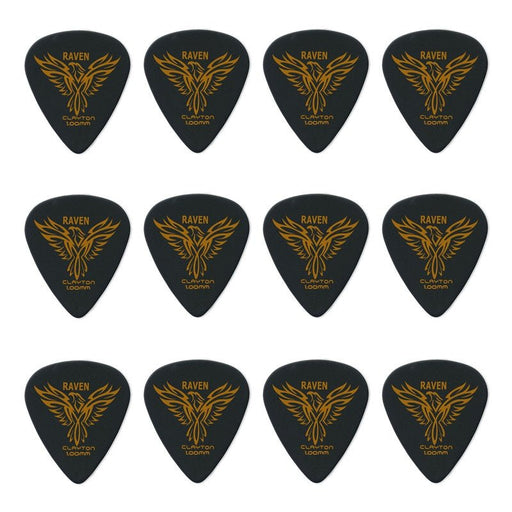 Clayton Black Raven Standard Guitar Picks (1.00mm) - 12pk (CLABS100) - Gsus4