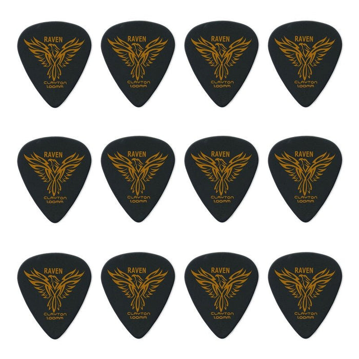 Clayton Black Raven Standard Guitar Picks (1.00mm) - 12pk (CLABS100) - Gsus4