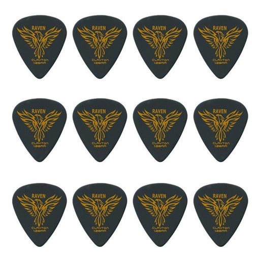 Clayton Black Raven Standard Guitar Picks (1.26mm) - 12pk (CLABS126) - Gsus4