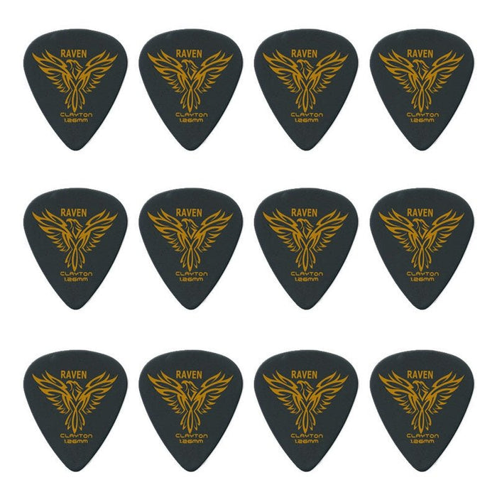 Clayton Black Raven Standard Guitar Picks (1.26mm) - 12pk (CLABS126) - Gsus4