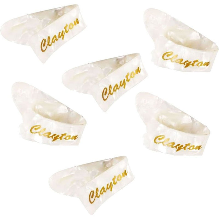 Clayton Celluloid Medium Thumb Picks in Pearl Finish - 6pk (CLACTBP6) - Gsus4