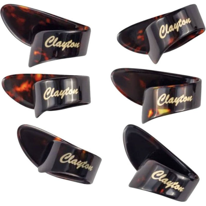 Clayton Celluloid Medium Thumb Picks in Tortoiseshell Finish - 6pk (CLACTBT6) - Gsus4