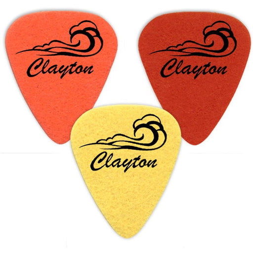 Clayton Felt Ukulele Picks with Wave Design - 3pk (CLAUKW3) - Gsus4