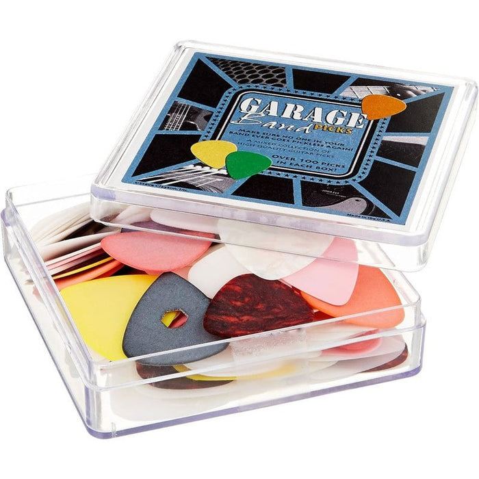 Clayton Garage Band Box Asst Sizes & Styles Guitar Picks - 100pk (CLAGBPB) - Gsus4