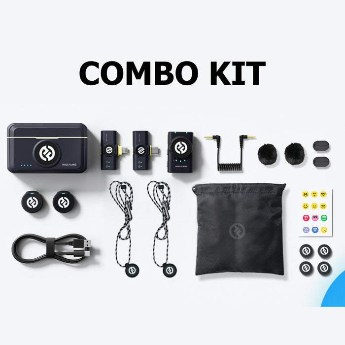 Hollyland | LARK M2 | ALL-IN-ONE Combo Kit | Android, iOS & Camera Kit | 2TX + 3RX | AU Stock