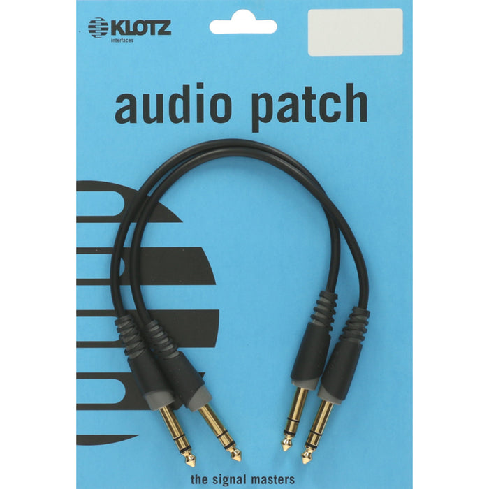 Klotz AB-JJ0030 Balanced TRS Patch Cables 30cm Straight / Straight 2 Pack