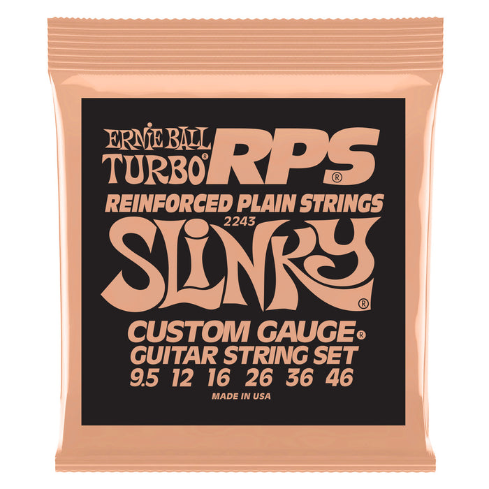Ernie Ball P02243 Turbo Slinky RPS Nickel Wound Electric Guitar Strings 9.5-46 Gauge