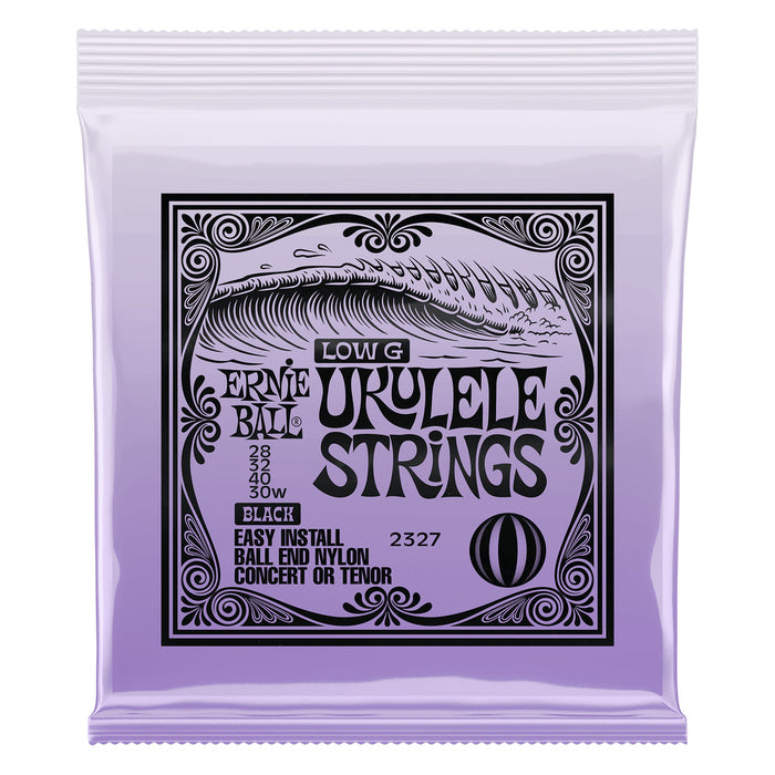 Ernie Ball P02327 Concert/Tenor Wound Low G Nylon Ball End Ukulele Strings - Black