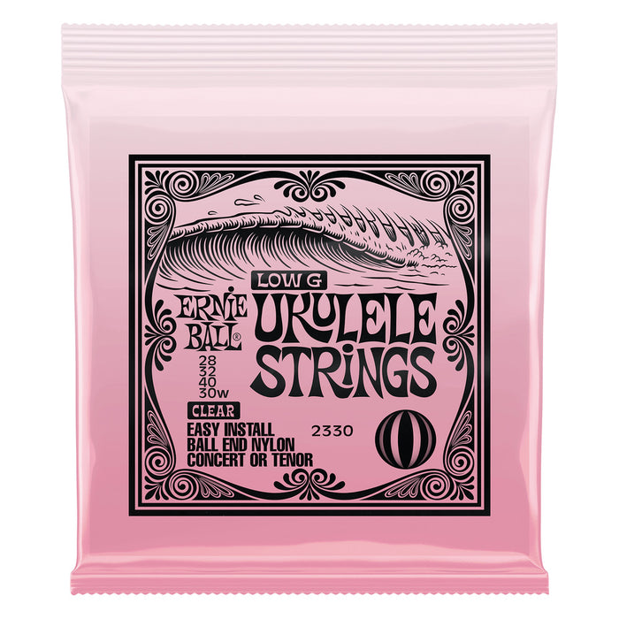 Ernie Ball P02330 Concert/Tenor Wound Low G Nylon Ball End Ukulele Strings - Clear