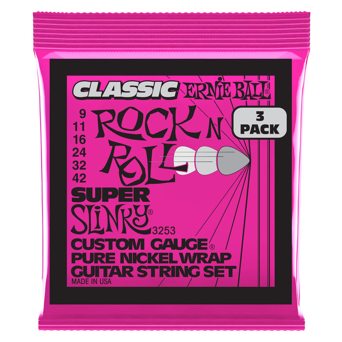 Ernie Ball P03253 Slinky Super Class Rock N Roll (9.42)3 Pack