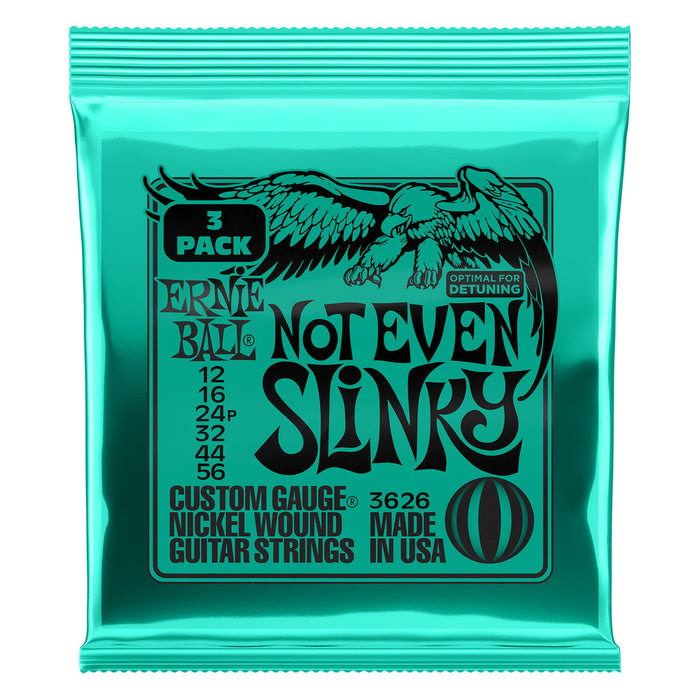 Ernie Ball P03626 Not Even Slinky Nickel Wound Electric Guitar Strings 12-56 Gauge - 3 Pack