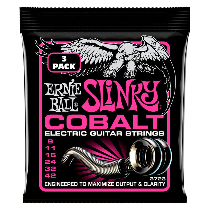 Ernie Ball P03723 Super Slinky Cobalt Electric Guitar Strings 9-42 Gauge - 3 Pack