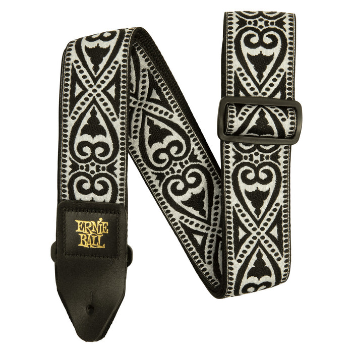 Ernie Ball P05345 Classic Jacquard Guitar Strap/Bass Strap - Black Heart