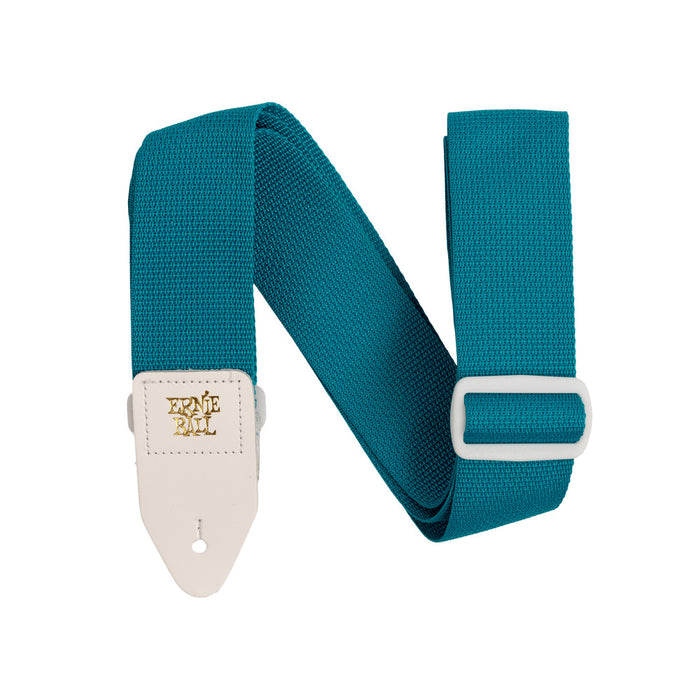 Ernie Ball P05349 Polypro Guitar Strap/Bass Strap - Teal w/ White