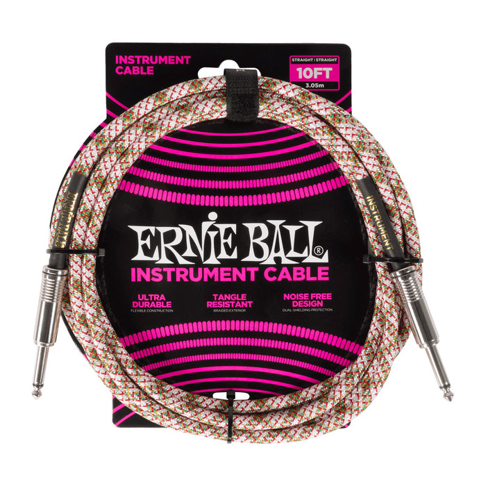 Ernie Ball P06426 Braided Instrument Cable Straight/Straight 10ft - Emerald Argyle