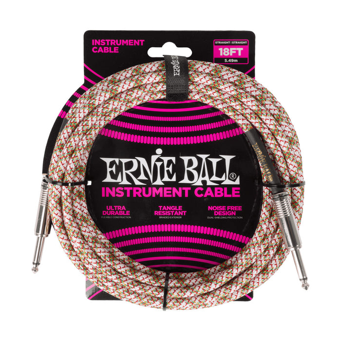Ernie Ball P06430 Braided Instrument Cable Straight/Straight 18ft - Emerald Argyle