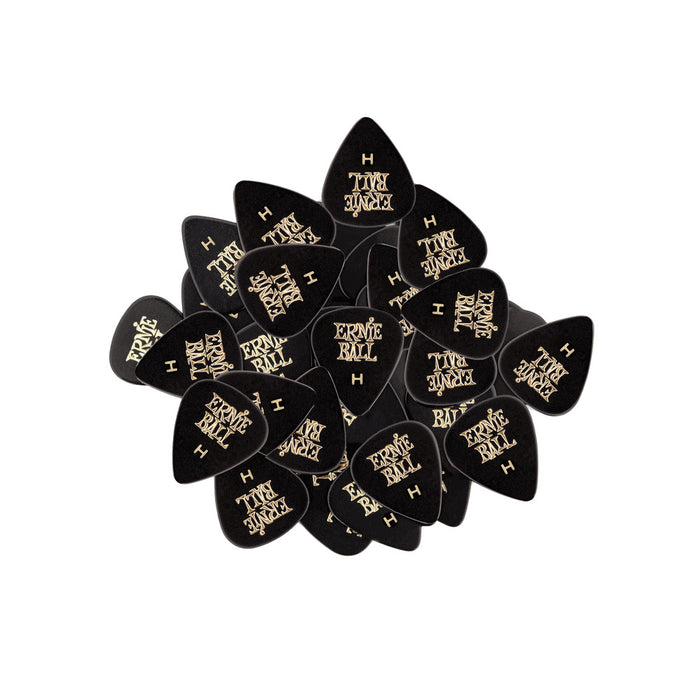 Ernie Ball P09124 Cellulose Guitar Picks - Heavy Black - 144 Pack