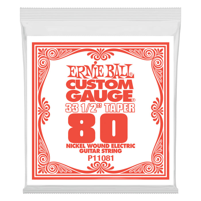 Ernie Ball P11081 .080 Extra Long Nickel Wound Electric Guitar Strings 3 Pack