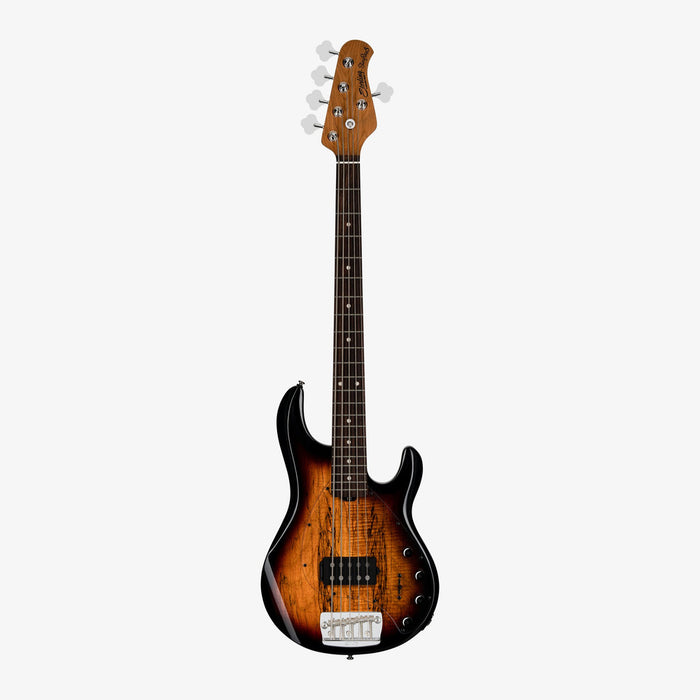 Sterling by Music Man RAY35SM-3TS-R2 StingRay Ray35 Spalted Maple 5-String Bass - 3-Tone Sunburst