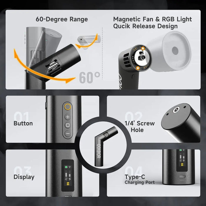 Colbor | CineFlare CF5 | 40W Portable Fog Machine | w/ Remote & Attachments (CineflairCF5) - Gsus4