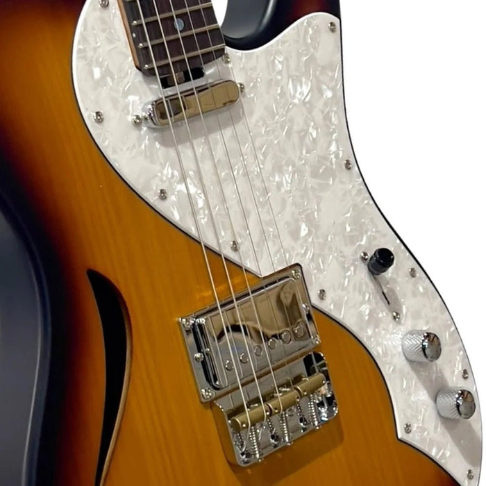 Cole Clark Culprit 3 HS MOP Plate Hollow Body Electric Guitar - Sunburst