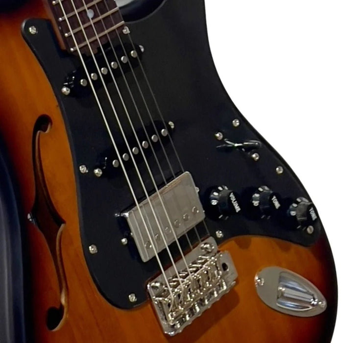 Cole Clark Hollow Baby HSS Blackwood Plate SUNB188 Electric Guitar - Sunburst