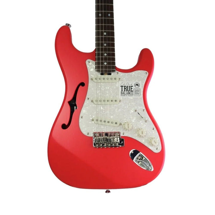 Cole Clark Hollow Baby SSS MOP Pickguard Electric Guitar - Red