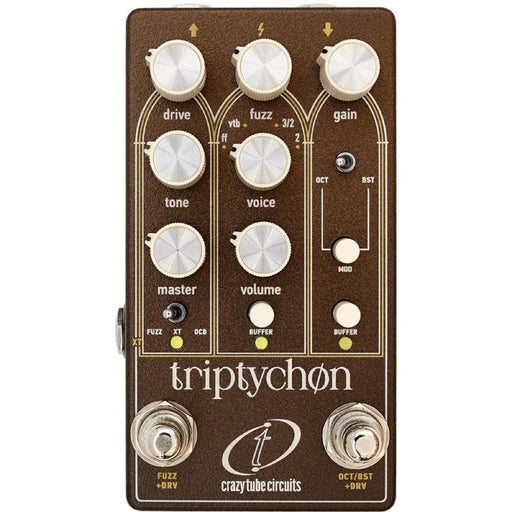 Crazy Tube Circuits Triptychon Fuzz, Octave, Boost & Amp Drive (PRE-ORDER, ships early July) (CTC-Triptychon) - Gsus4