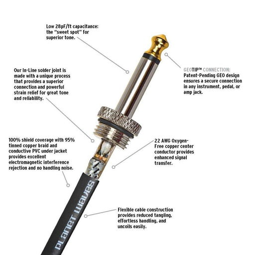 D'Addario American Stage Instrument Cable (20ft) (PW-AMSG-20) - Gsus4