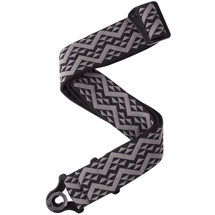 D'Addario Auto Lock Padded Guitar Strap (Black Geometric Pattern) (50BAL03) - Gsus4