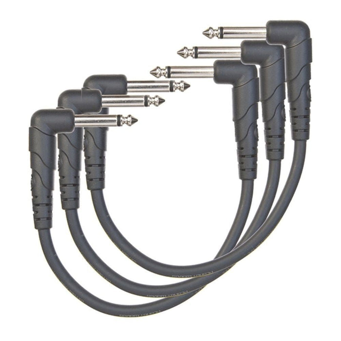 D'Addario Classic Series Patch Cables - Right - Angle to Right - Angle 3 - Pack (6 inches) (PW-CGTP-305) - Gsus4