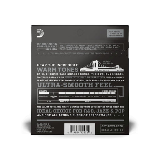 D'Addario ECB81 XL Chromes 5 - String Bass Strings - Long Scale - Regular Light (45 - 132) (ECB81-5) - Gsus4