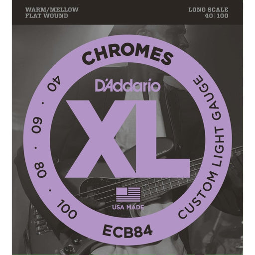 D'Addario ECB84 Chromes Bass Guitar Strings Custom Light 40 - 100 Long Scale (ECB84) - Gsus4