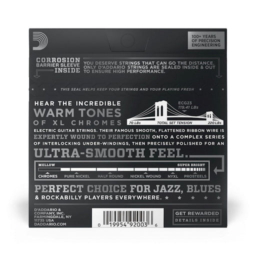 D'Addario ECG23 XL Chromes Flatwound Electric Strings - Extra Light (10 - 48) (ECG23) - Gsus4