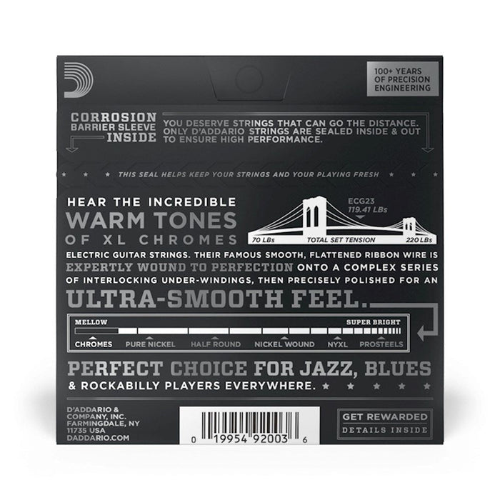 D'Addario ECG23 XL Chromes Flatwound Electric Strings - Extra Light (10 - 48) (ECG23) - Gsus4