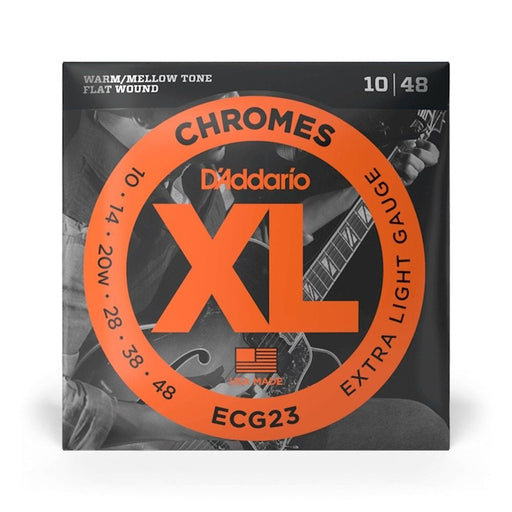 D'Addario ECG23 XL Chromes Flatwound Electric Strings - Extra Light (10 - 48) (ECG23) - Gsus4