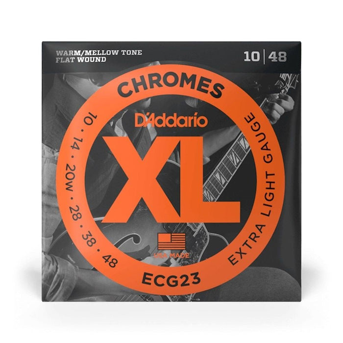 D'Addario ECG23 XL Chromes Flatwound Electric Strings - Extra Light (10 - 48) (ECG23) - Gsus4