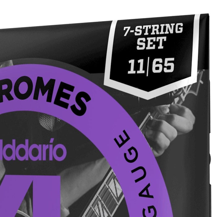 D'Addario ECG24 - 7 XL Chromes Flatwound Electric Strings - 7 - String Jazz Light (11 - 65) (ECG24-7) - Gsus4