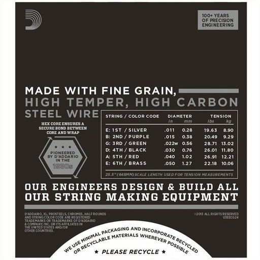 D'Addario ECG24 XL Chromes Flatwound Electric Strings - Jazz Light (11 - 50) (ECG24) - Gsus4