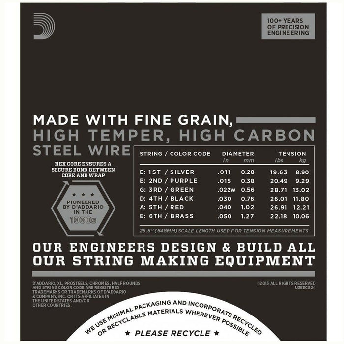 D'Addario ECG24 XL Chromes Flatwound Electric Strings - Jazz Light (11 - 50) (ECG24) - Gsus4