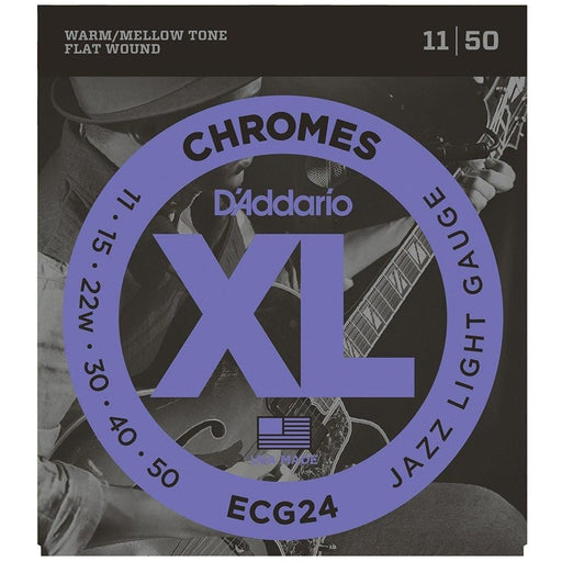 D'Addario ECG24 XL Chromes Flatwound Electric Strings - Jazz Light (11 - 50) (ECG24) - Gsus4