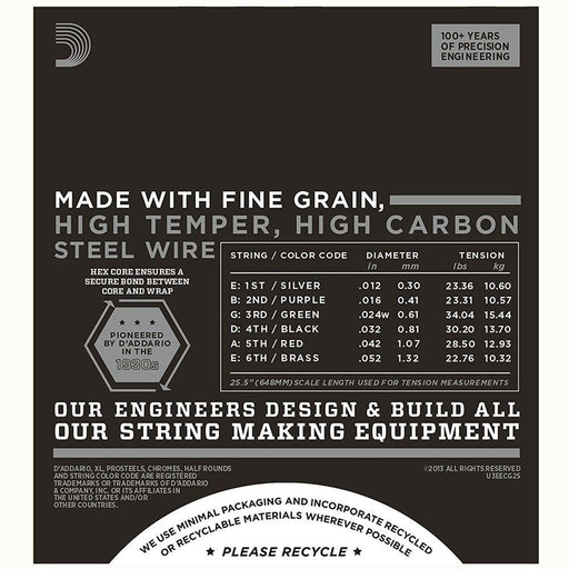 D'Addario ECG25 XL Chromes Flatwound Electric Strings - Light (12 - 52) (ECG25) - Gsus4